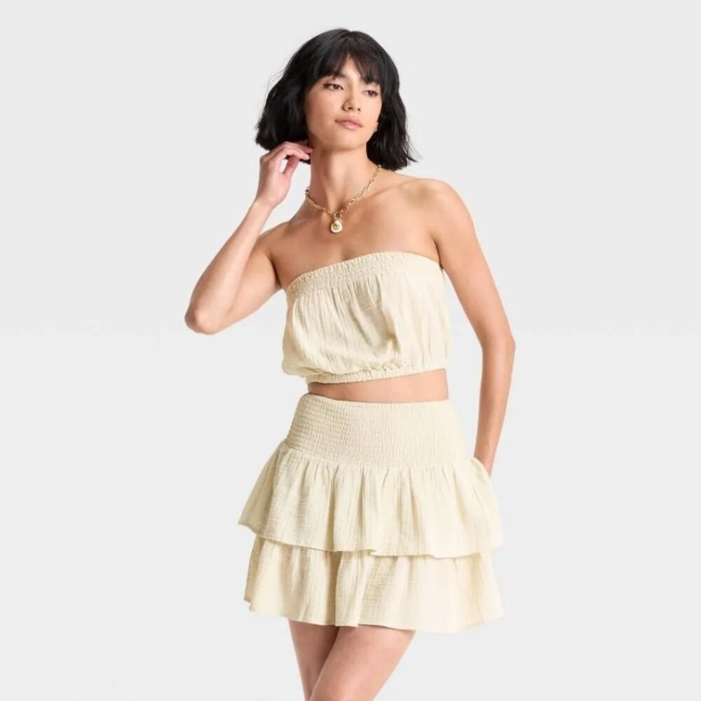 BNWT Women's Crinkle Gauze Tube Top - Universal Thread